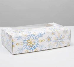 Изображение Коробка для эклеров «Снежинки», 25,2 х 15 х 7 см, 5 шт